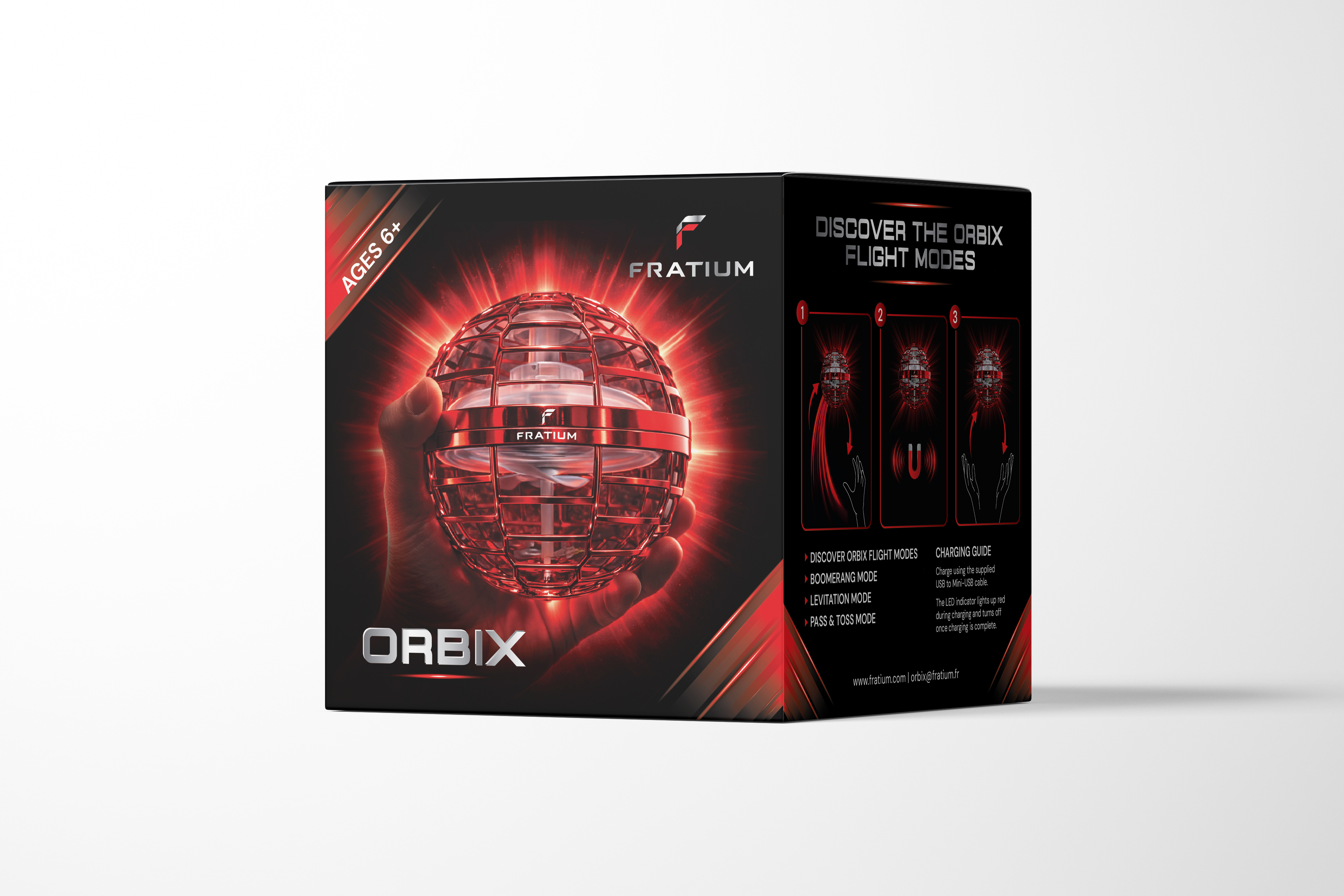 ORBIX Flying Orb — Packaging premium