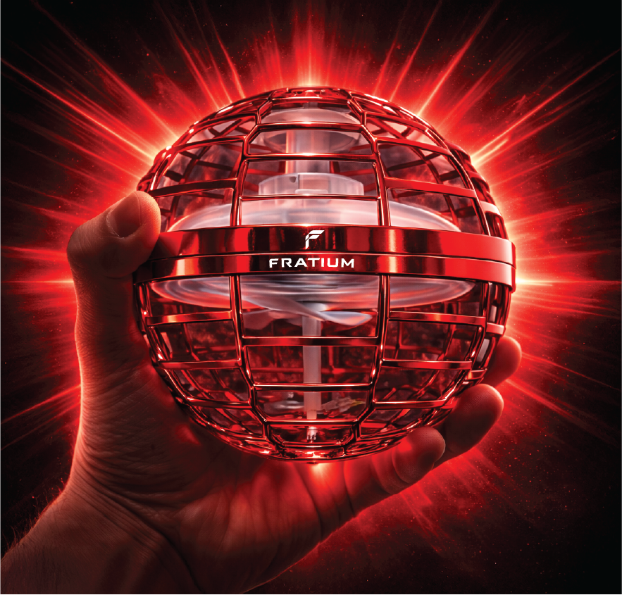 ORBIX Flying Spinner Ball — boule volante avec LED rouge et cage protectrice